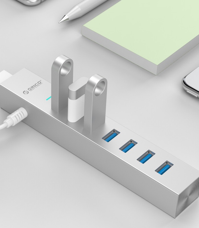  هاب 7 پورت Type-C با آداپتور مدل ASH7-U3-EU-SV اوریکو (استوک)