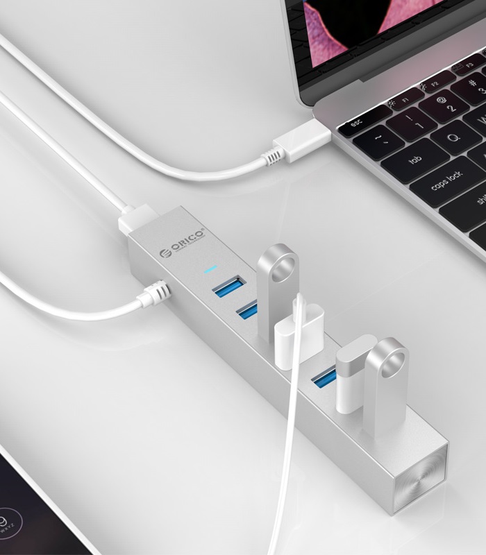 هاب 7 پورت Type-C با آداپتور مدل ASH7-U3-EU-SV اوریکو (استوک) 