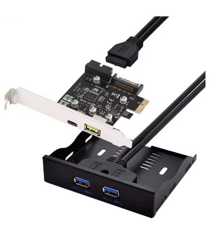  کارت تبدیل PCIe به USB3.1 Type-C و USB3 برند Lodokdre اورجینال