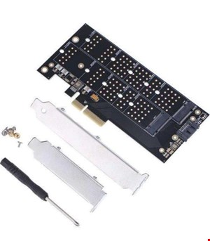 کارت تبدیل PCI-E به M.2 از نوع M و B (دو پورت) و SATA