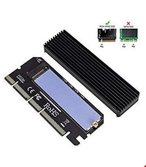 کارت تبدیل PCI-E به M.2 از نوع M-KEY NVME به همراه هیت سینک برند RoHS