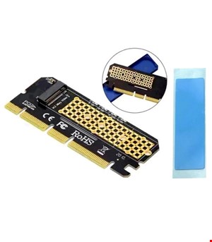 کارت تبدیل PCI-E به M.2 از نوع M-KEY NVME به همراه پد سیلیکون برند RoHS(استوک)