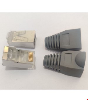 سوکت شبکه CAT6 شیلد دار CZTek (سرسیم RJ45 FTP/SFTP)به همراه کاور محافظ
